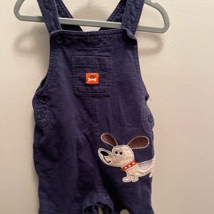 Carters Puppy Overalls — size 18m. Navy, soft material with puppy! Says “Arf!”